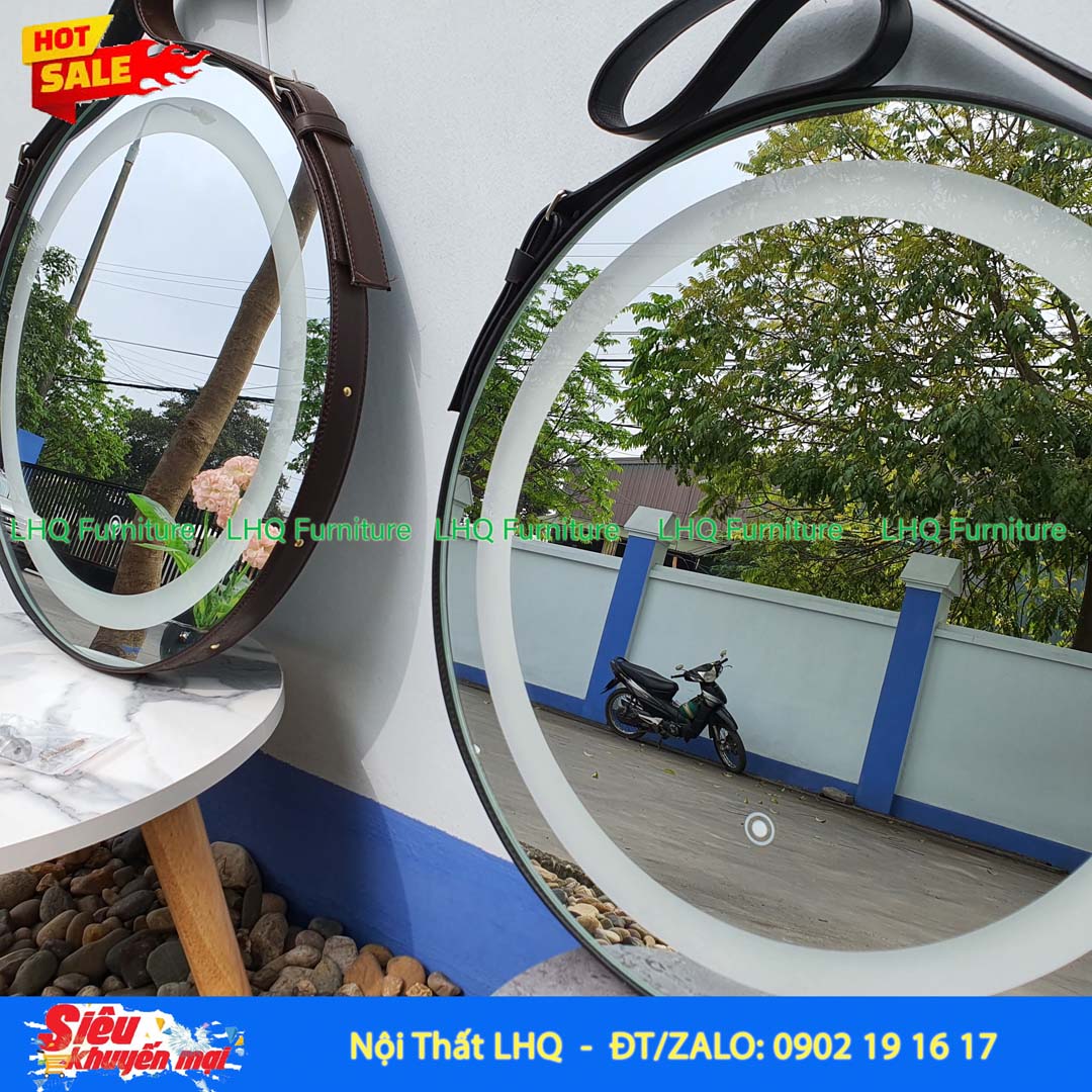 Gương Treo Đèn Cảm Ứng D60 cm, Lắp ráp đơn giản