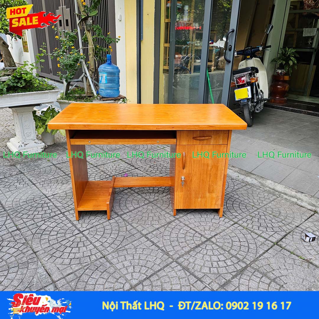 Bàn Làm Việc 1m Gỗ 1,8 | Gỗ Cao Su Tự Nhiên Chắc Chắn, Tiện Dụng