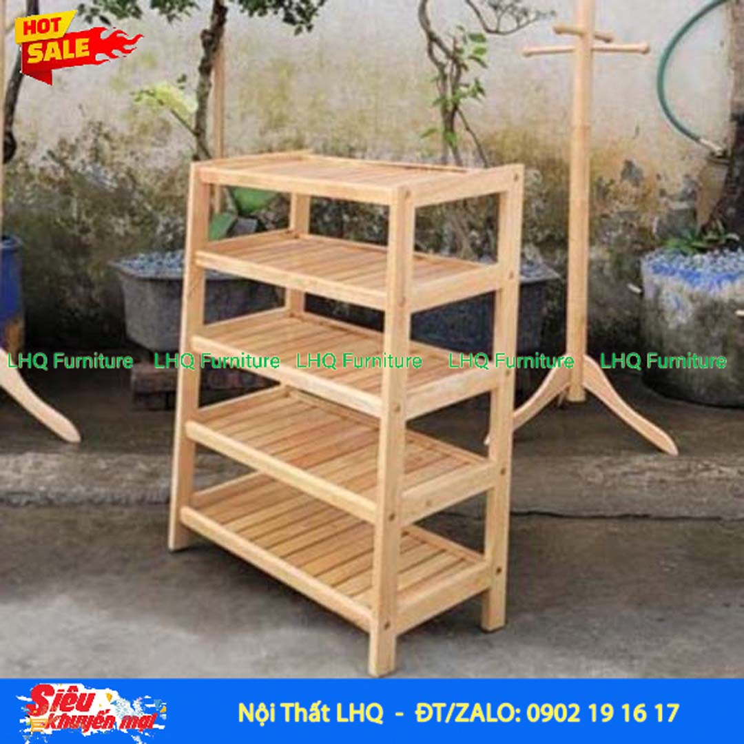 Kệ Để Giày Dép Gỗ 5 Tầng Rộng 62cm | Nội Thất LHQ