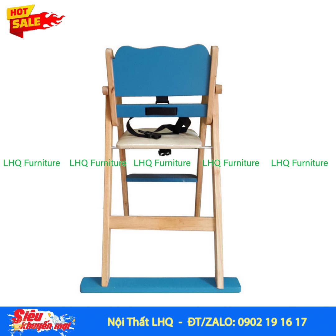 Ghế Ngồi Ăn Bột Gỗ Cao Su Tự Nhiên Gấp Gọn Cho Bé