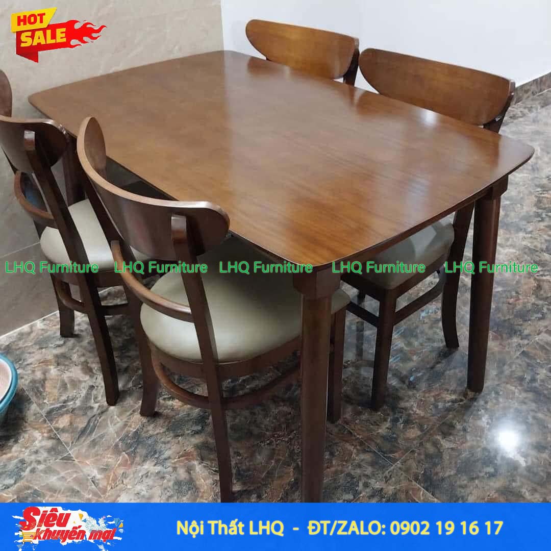Bộ bàn 1m2 – 4 ghế Panda: Sang trọng, tiện nghi, 3 màu lựa chọn