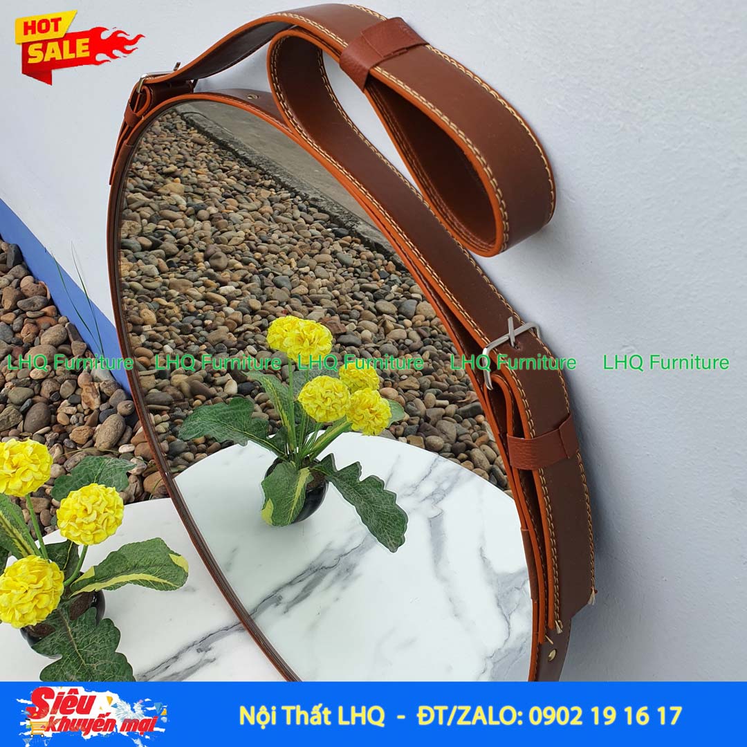 Gương Treo Dây Da D60 Không Đèn, Gương Việt Nhật