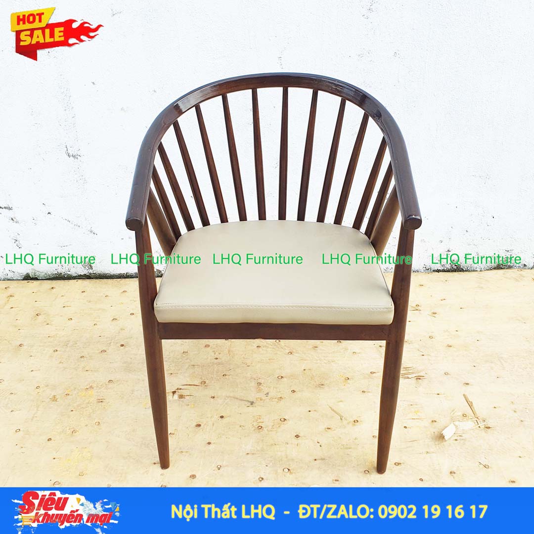 Bộ bàn ghế ăn 12 nan gỗ cao su tự nhiên đẹp