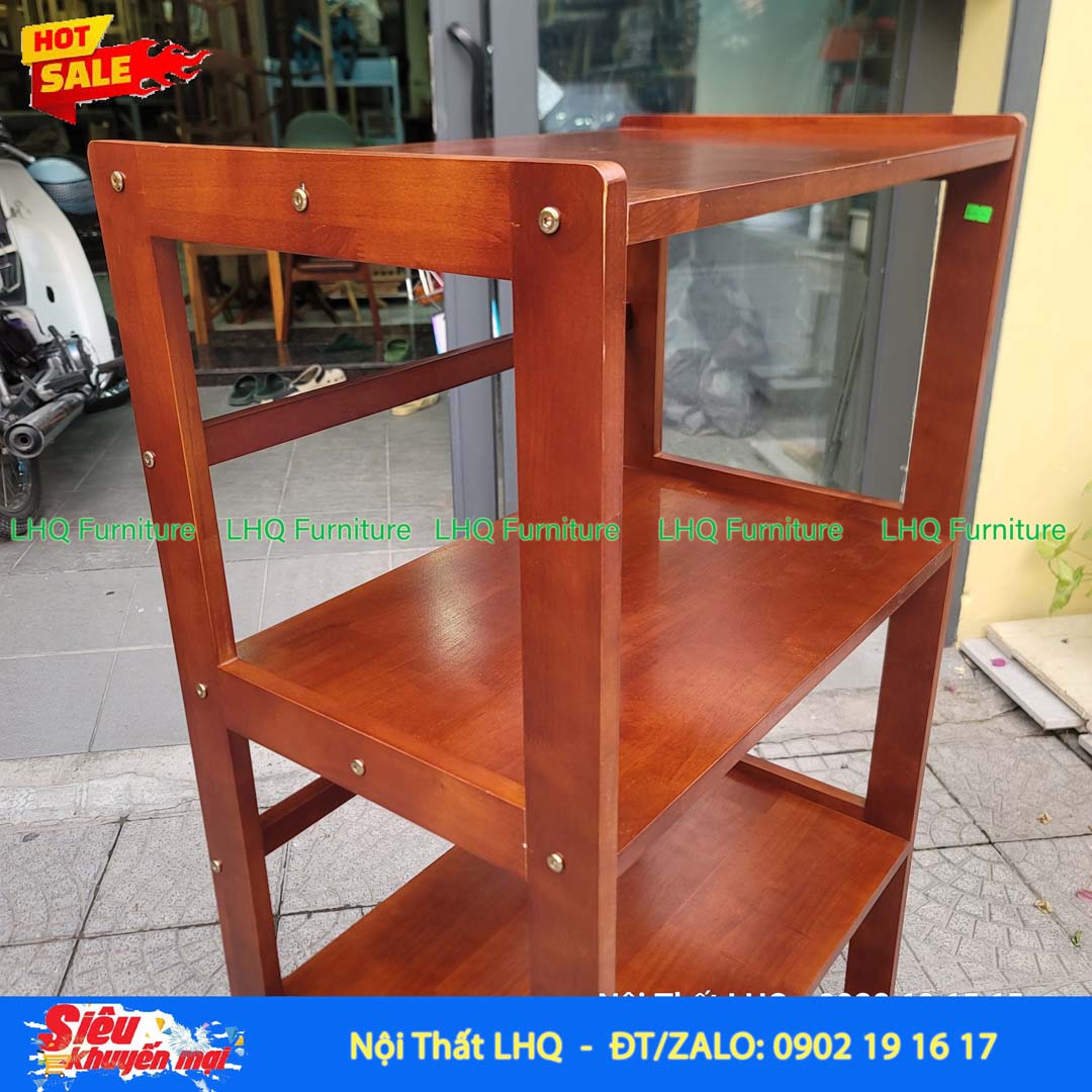 Kệ Để Lò Vi Sóng Mặt Liền 4 Tầng Gỗ Cao Su | Nội Thất LHQ