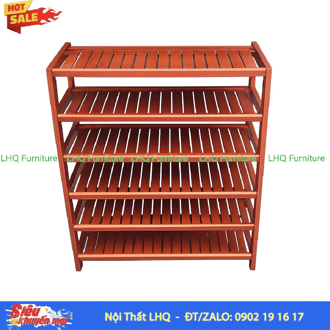 Kệ Để Giày Dép Gỗ 6 Tầng Rộng 80cm | Nội Thất LHQ