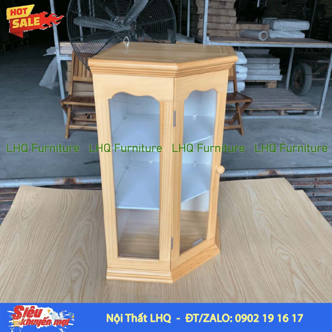 Tủ Thuốc Góc Gỗ Thông 3 Tầng Nhỏ Gọn | Nội Thất LHQ