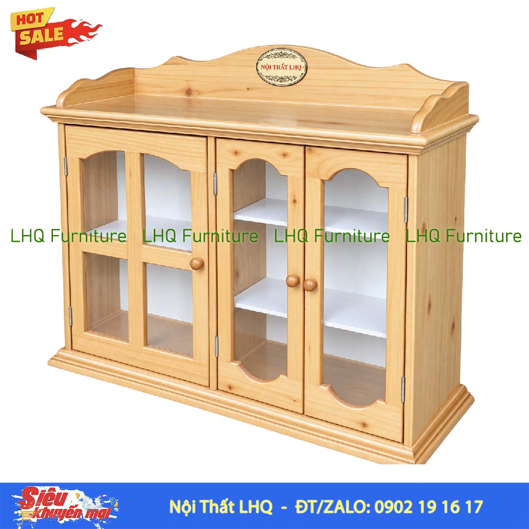 Tủ Thuốc Đôi Gỗ Thông 67x21x55cm | Nội Thất LHQ