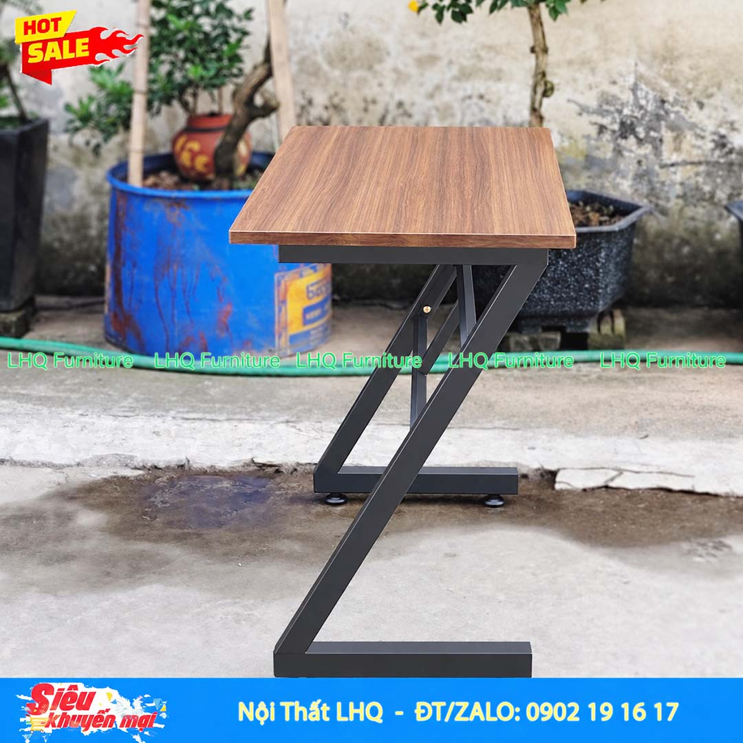 Bàn học chân sắt chữ Z 1m2 gỗ MDF – Thiết kế cá tính, tiện dụng