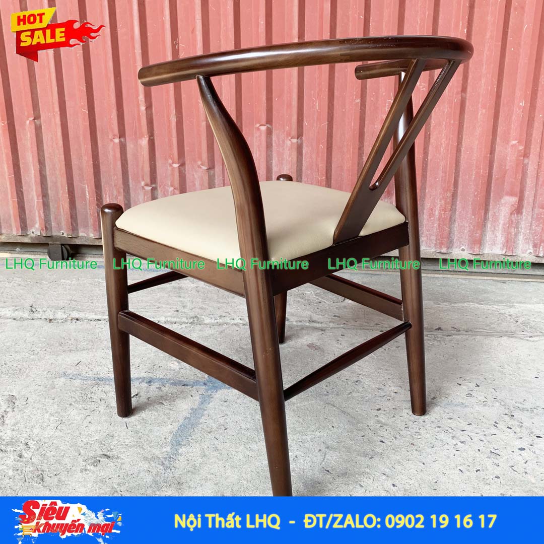 Bộ bàn ghế ăn Wishbone 4 ghế gỗ cao su tự nhiên