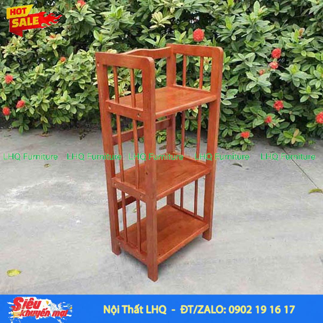 Kệ Sách Gỗ 3 Tầng Rộng 50cm – Gỗ Cao Su Tự Nhiên Bền Đẹp, Chắc Chắn