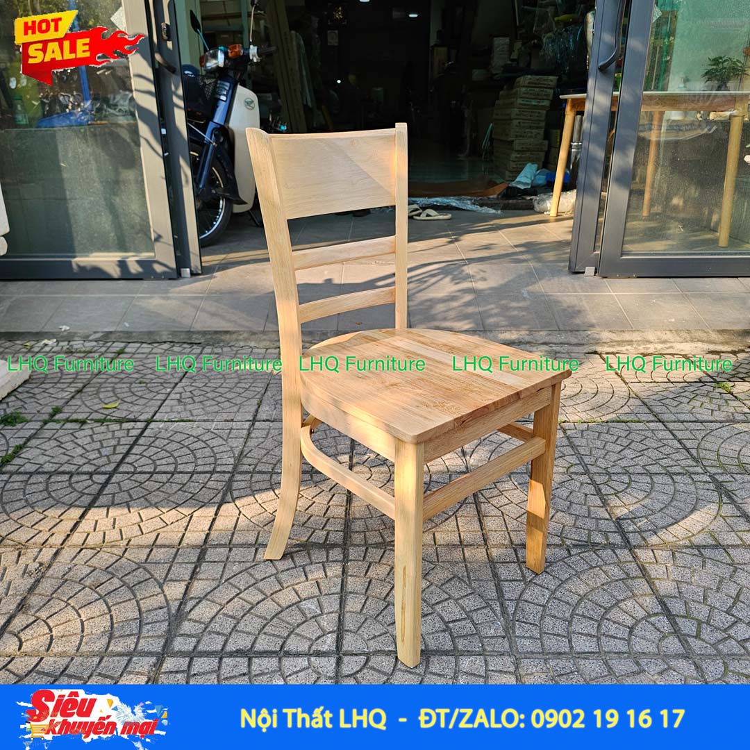 Ghế Cafe – Ghế Ăn Cabin Gỗ Cao Su Hiện Đại, Tựa Lưng Êm Ái