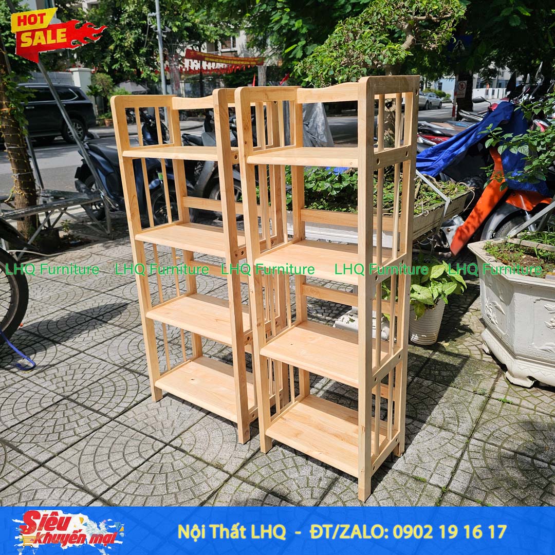 Kệ Sách Gỗ 4 Tầng Rộng 50cm – Thiết Kế Chắc Chắn, Tiện Nghi Cho Mọi Không Gian