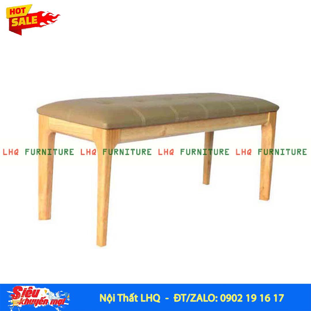 Ghế Bench Gỗ Cao Su Mặt Nệm | Nội Thất LHQ