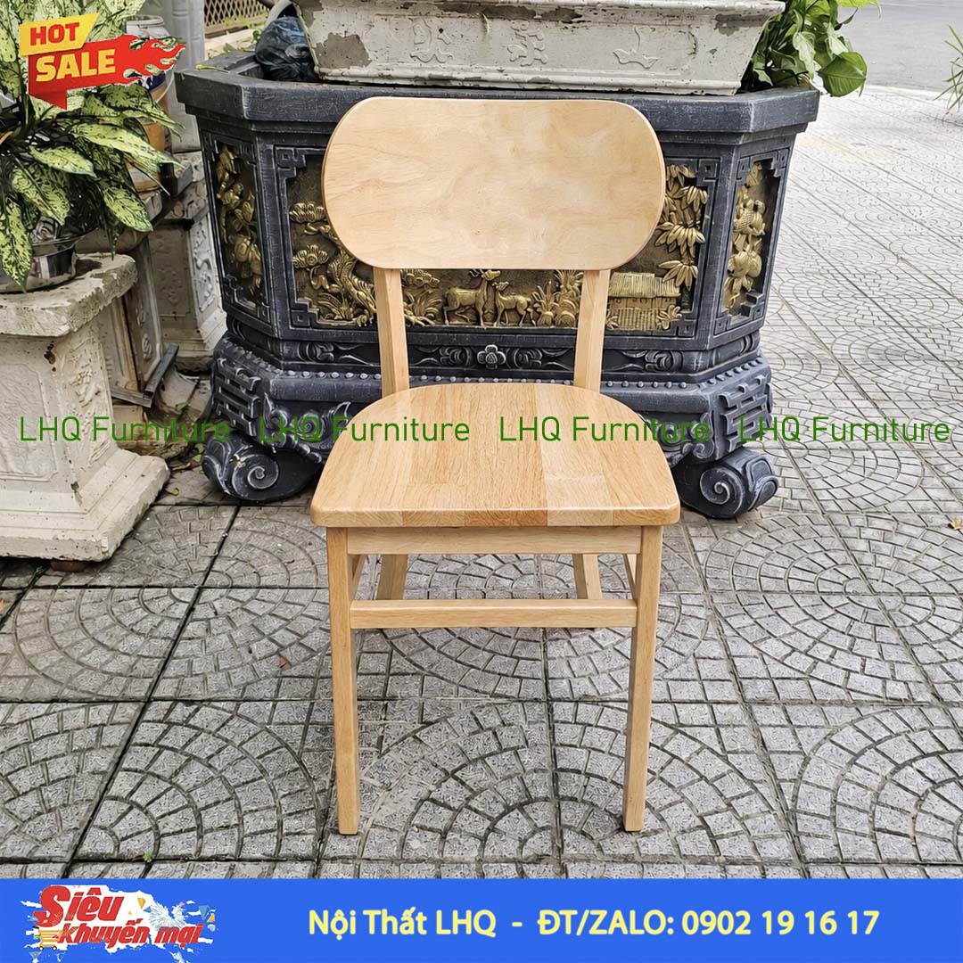 Ghế Cafe, Ghế Bàn Ăn Butter gỗ cao su tự nhiên – Thiết kế thanh lịch