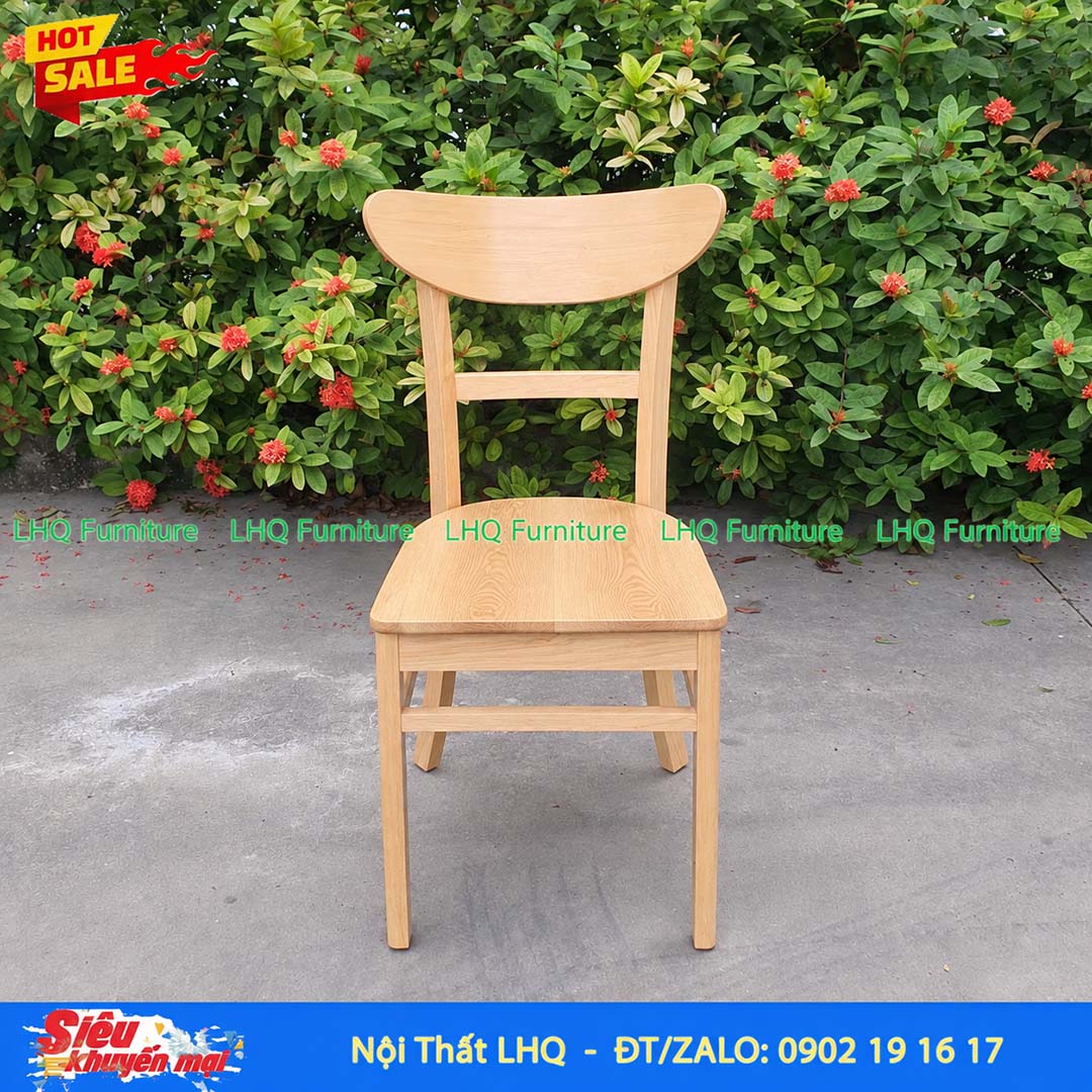 Ghế Cafe, Ghế Bàn Ăn Panda Mặt Gỗ – Gỗ Cao Su Tự Nhiên