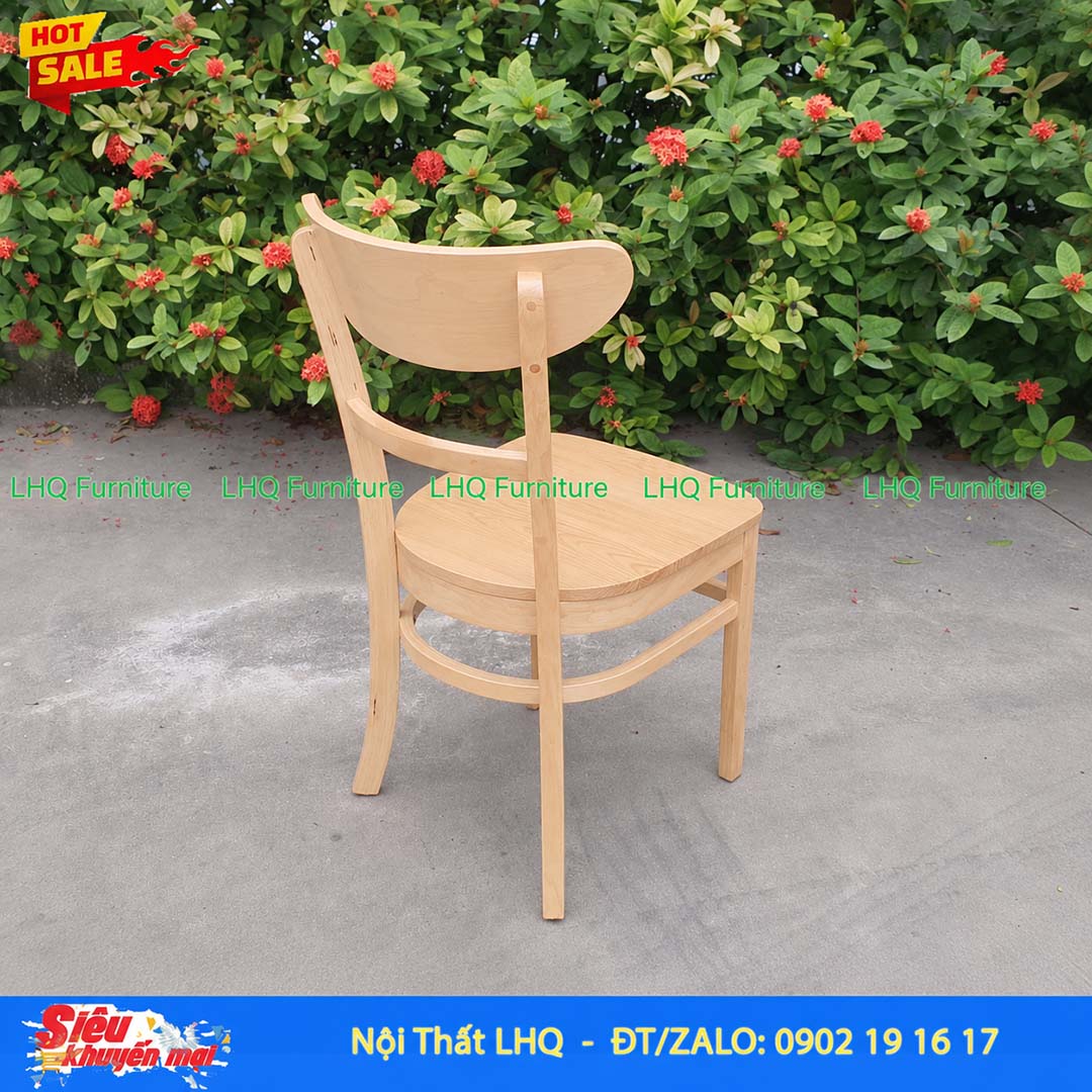 Ghế Cafe, Ghế Bàn Ăn Panda Mặt Gỗ – Gỗ Cao Su Tự Nhiên