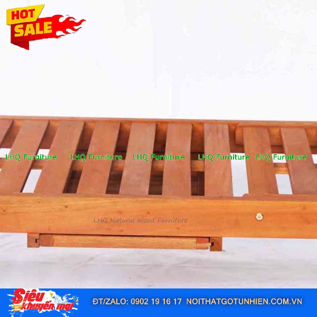 Giường Tắm Nắng Gỗ Bạch Đàn Ngoài Trời | Nội Thất LHQ