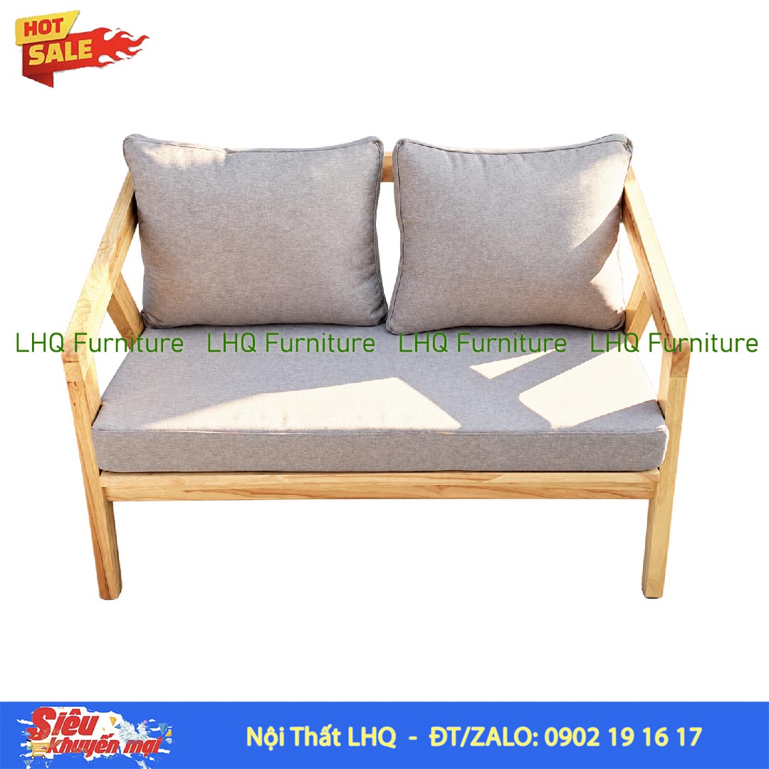 Ghế Sofa Nakata Đôi Gỗ Cao Su Tự Nhiên – LHQ Furniture