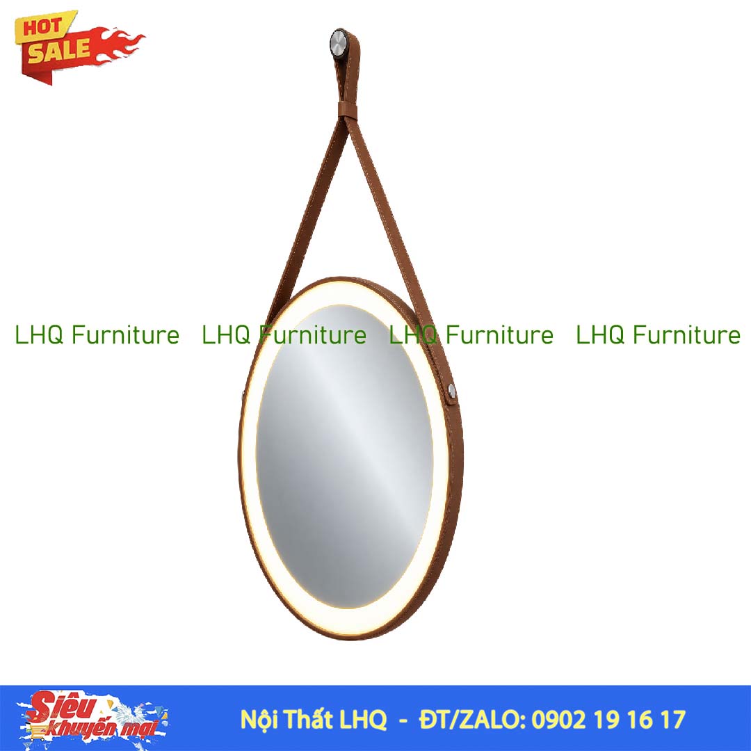 Gương Treo Đèn Cảm Ứng D50 cm, Đèn đổi 3 màu