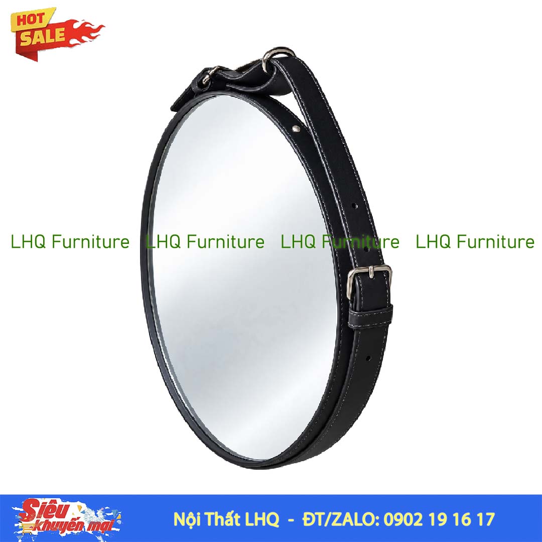 Gương Treo Dây Da Không Đèn D50 cm, Bảo hành 12 tháng