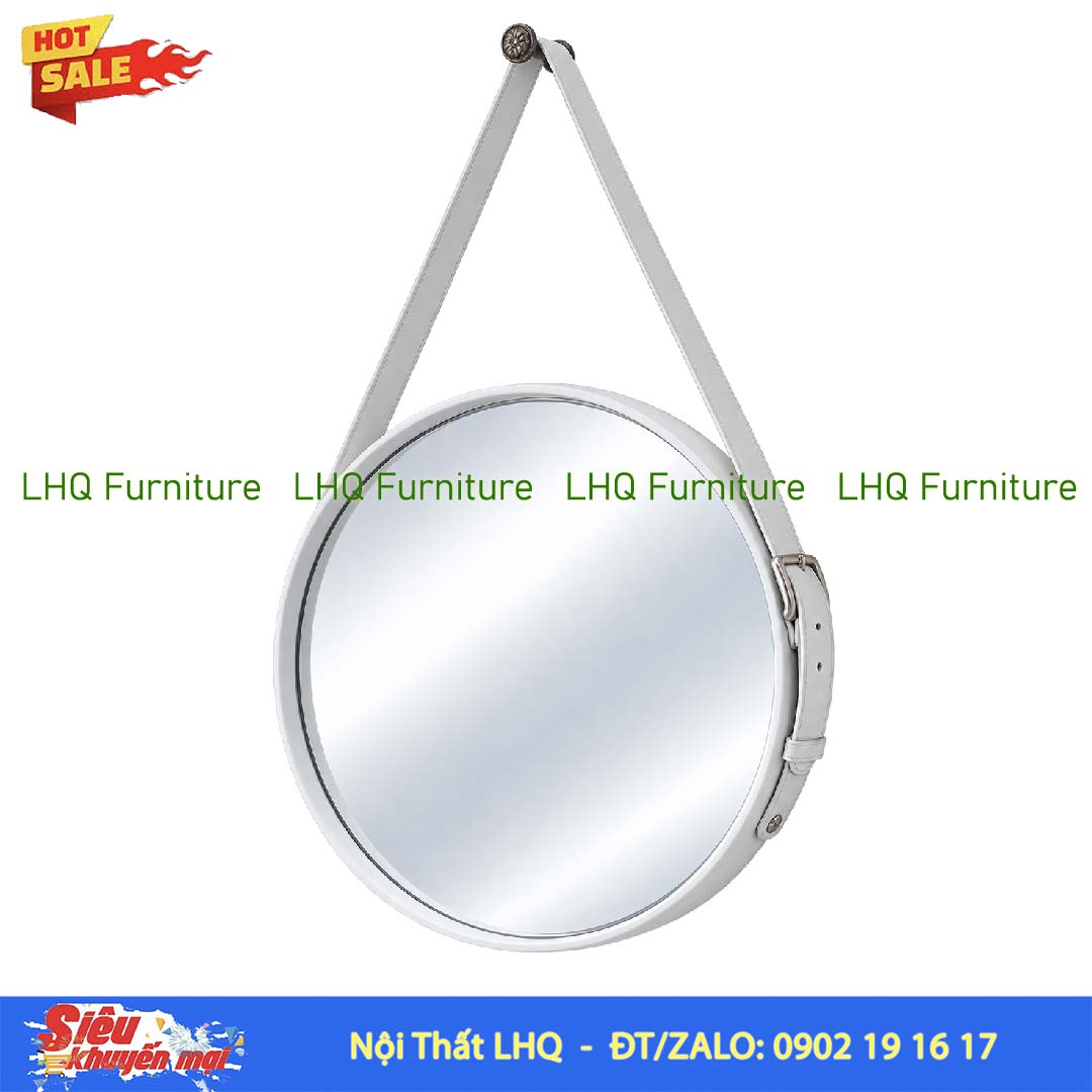 Gương Treo Dây Da Không Đèn D50 cm, Bảo hành 12 tháng