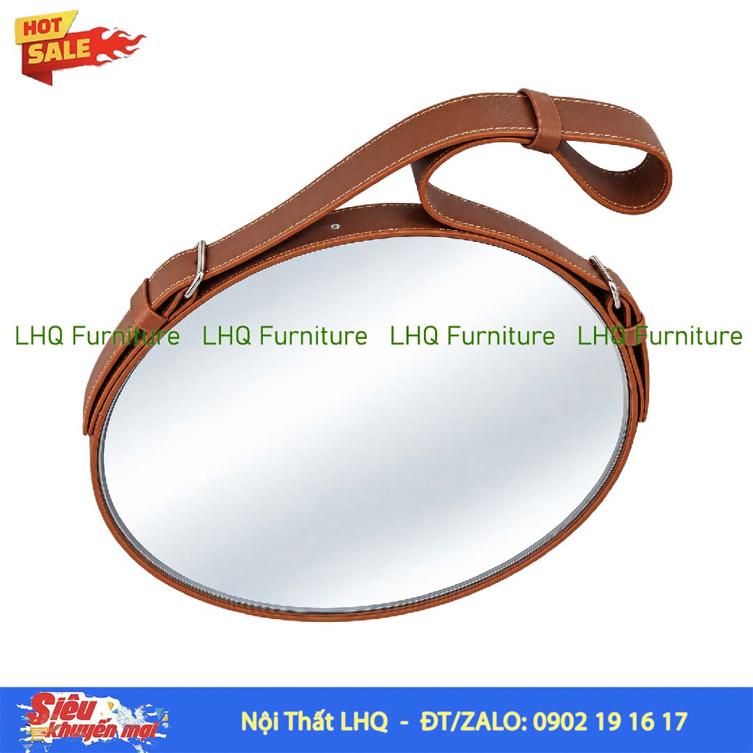 Gương Treo Dây Da Không Đèn D50 cm, Bảo hành 12 tháng
