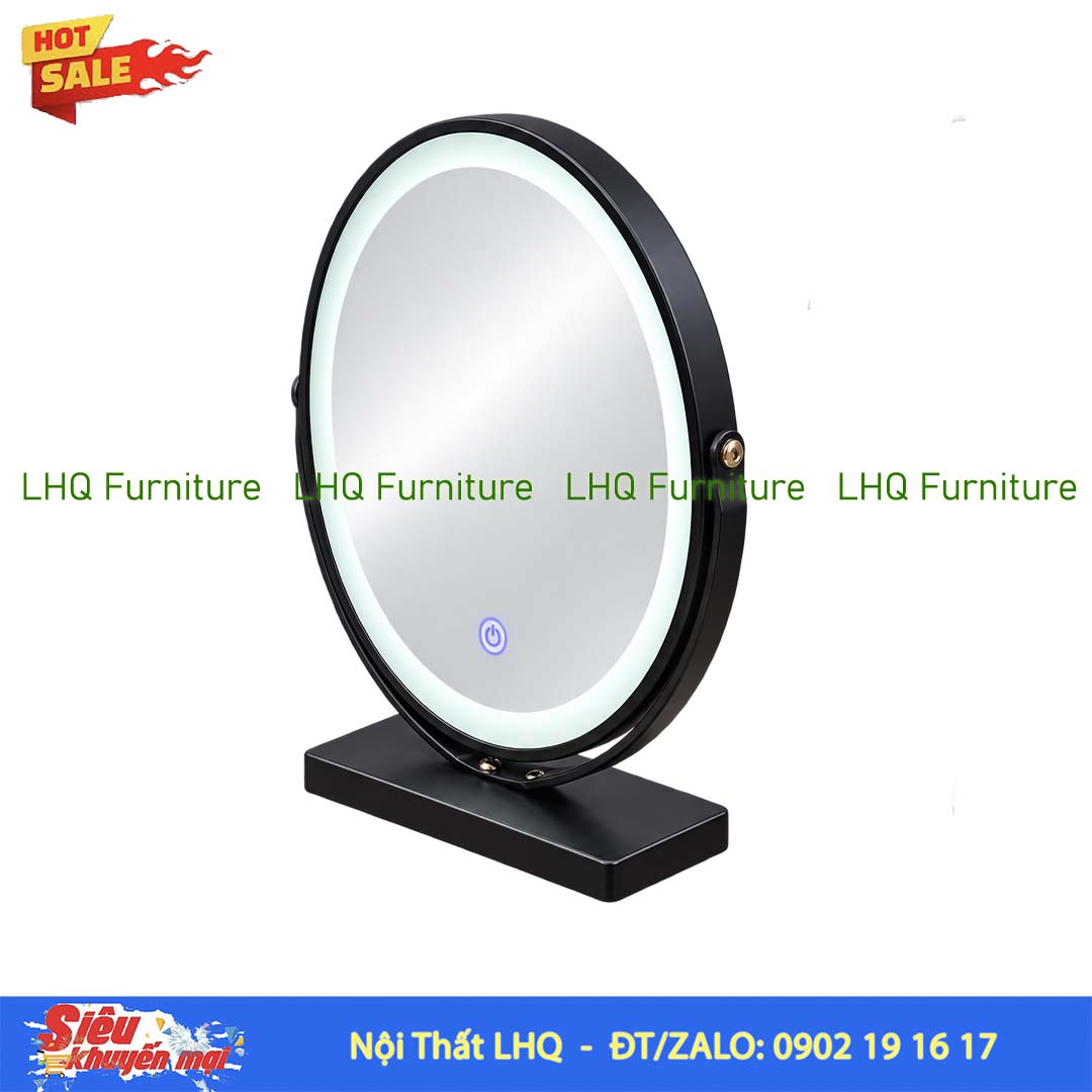 Gương Xoay Để Bàn Đèn Cảm Ứng, Decor đẹp
