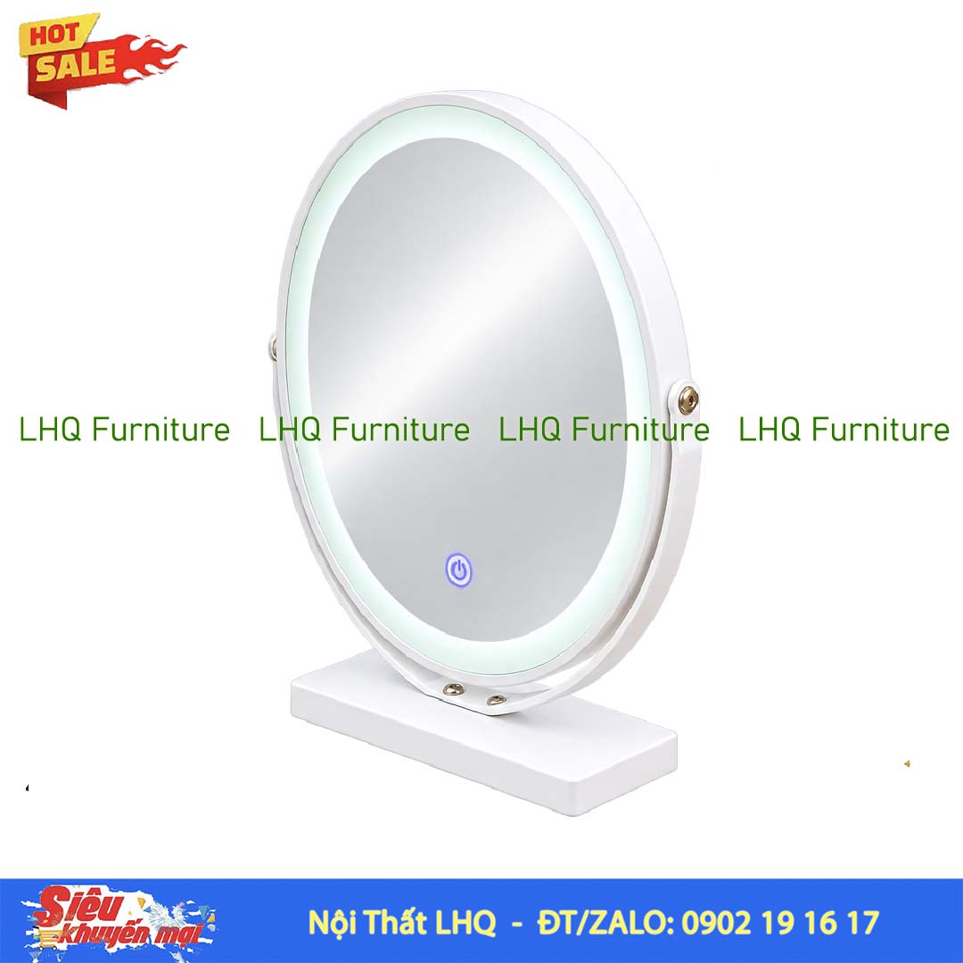 Gương Xoay Để Bàn Đèn Cảm Ứng, Decor đẹp