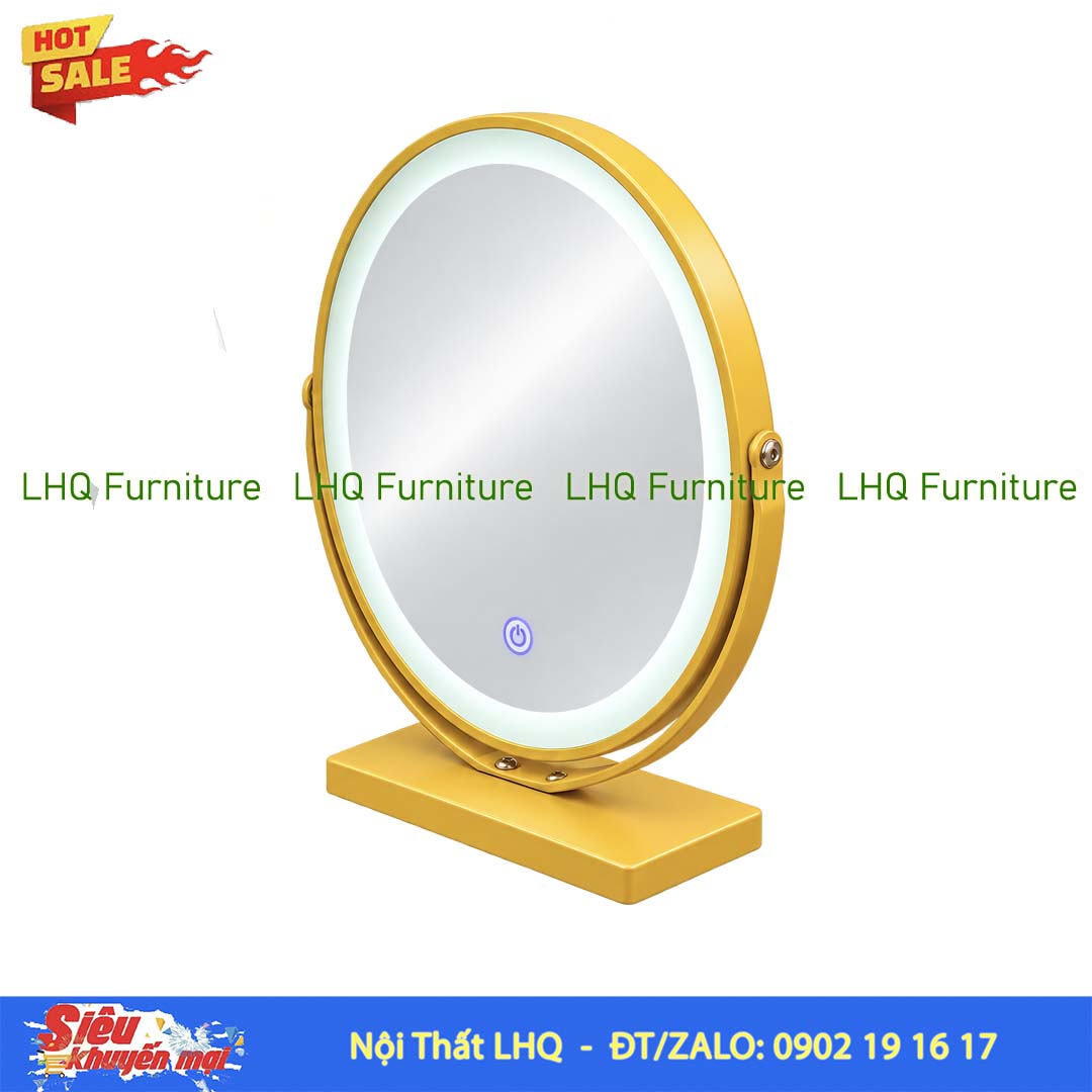 Gương Xoay Để Bàn Đèn Cảm Ứng, Decor đẹp