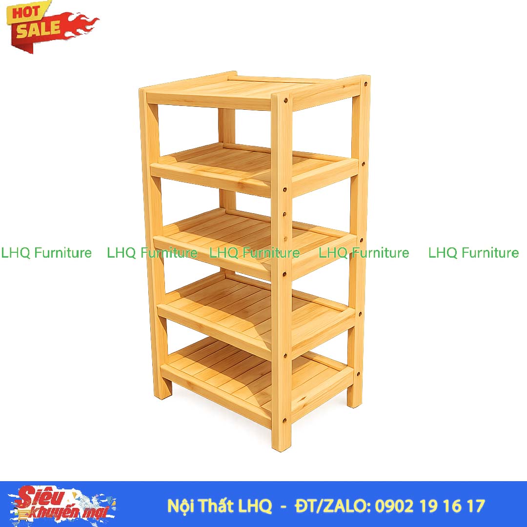 Kệ Để Giày Dép Gỗ 5 Tầng Rộng 45cm | Nội Thất LHQ