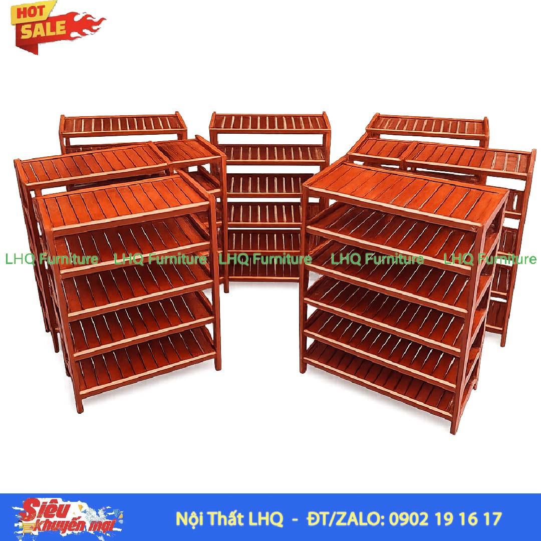 Kệ Để Giày Dép Gỗ 6 Tầng Rộng 45cm | Nội Thất LHQ