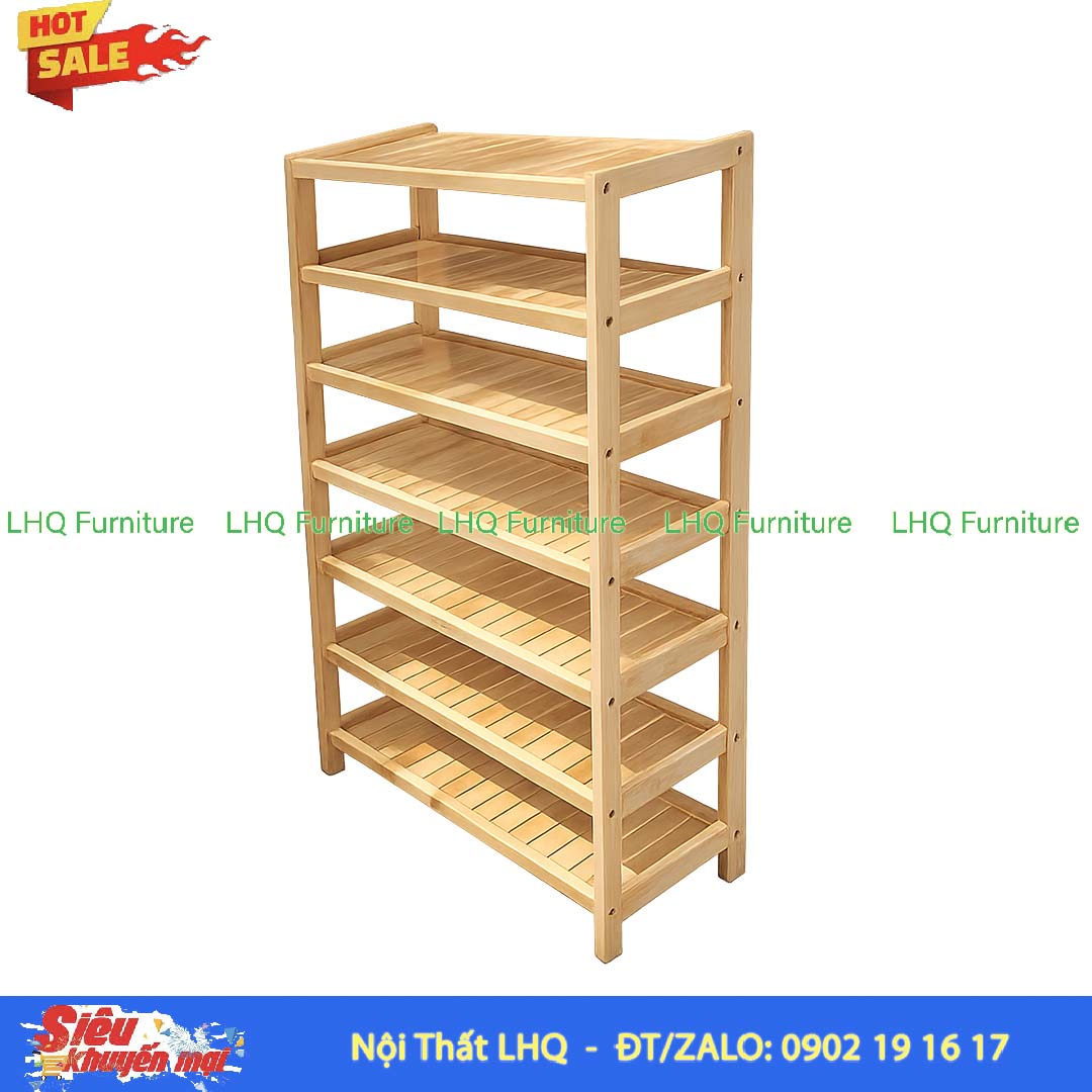 Kệ Để Giày Dép Gỗ 7 Tầng Rộng 62cm | Nội Thất LHQ