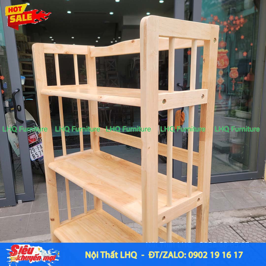 Kệ Sách Gỗ 5 Tầng Rộng 50cm – Gỗ Cao Su Tự Nhiên Chắc Chắn, Thiết Kế Hiện Đại