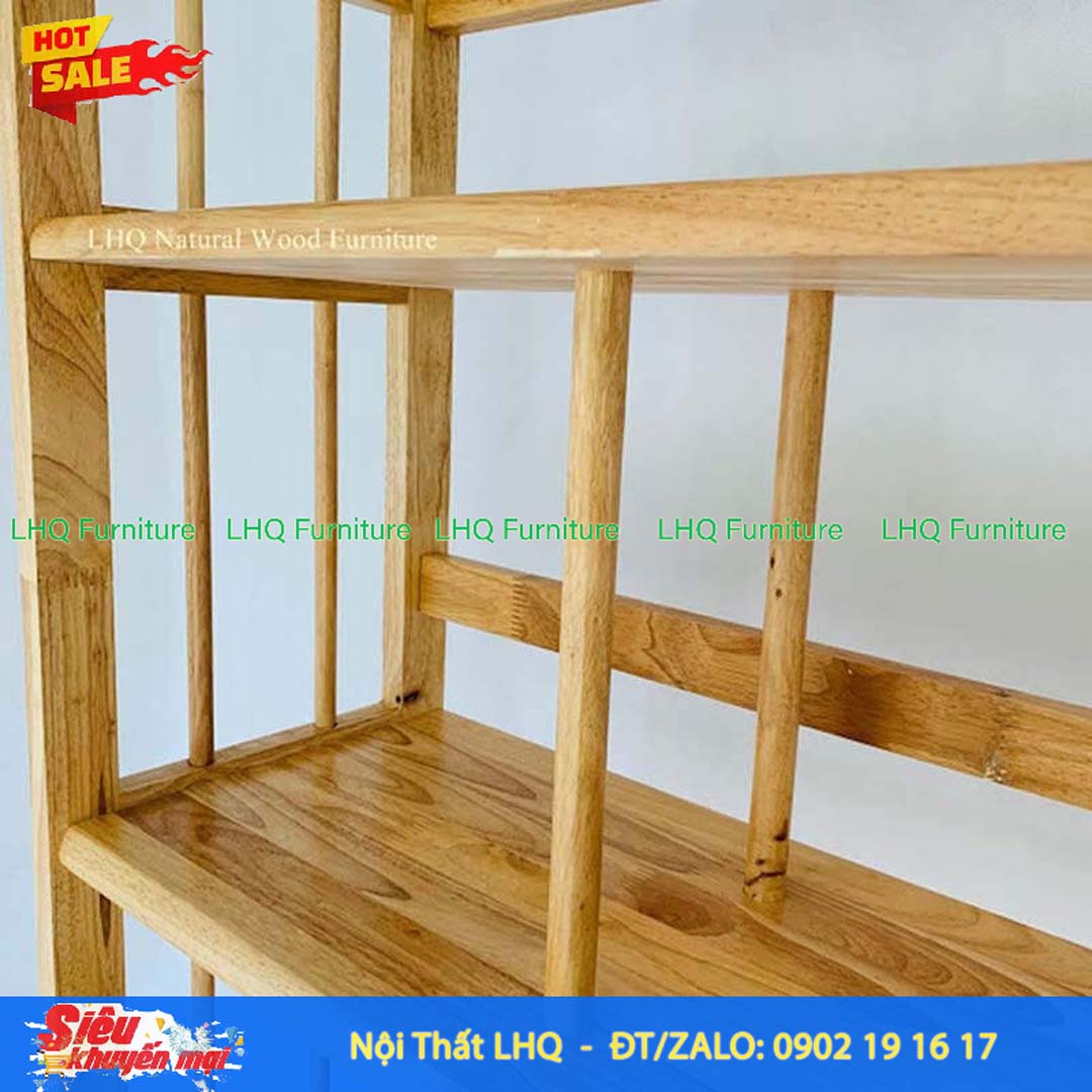 Kệ Sách Gỗ 4 Tầng Rộng 1M – Gỗ Cao Su Tự Nhiên Chắc Chắn, Bền Đẹp