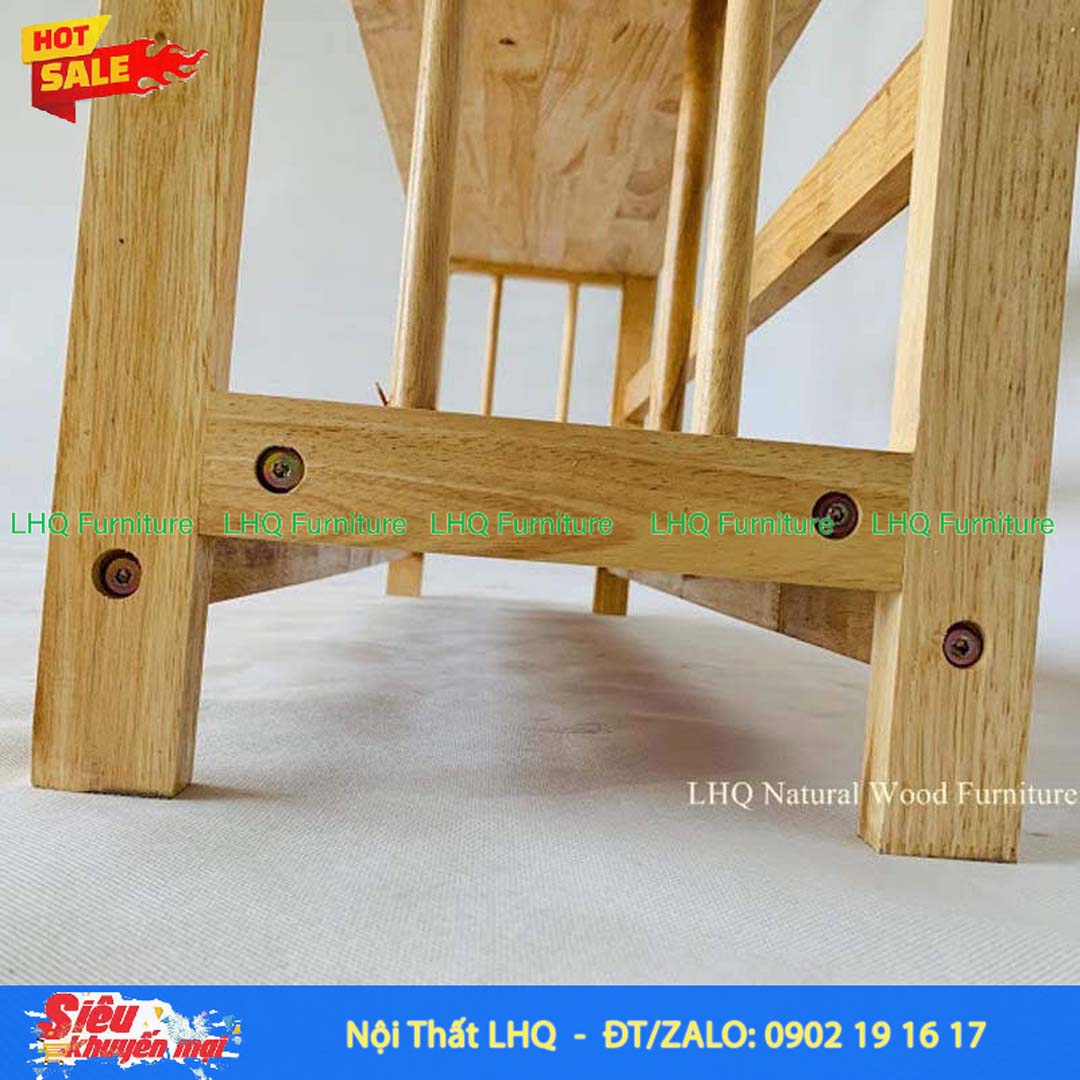 Kệ Sách Gỗ 4 Tầng Rộng 1M – Gỗ Cao Su Tự Nhiên Chắc Chắn, Bền Đẹp
