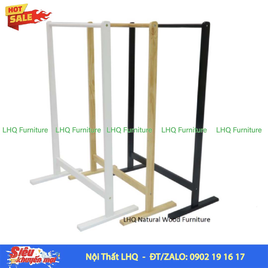 Kệ Treo Quần Áo Đơn Gỗ Thông New Zealand | Nội Thất LHQ