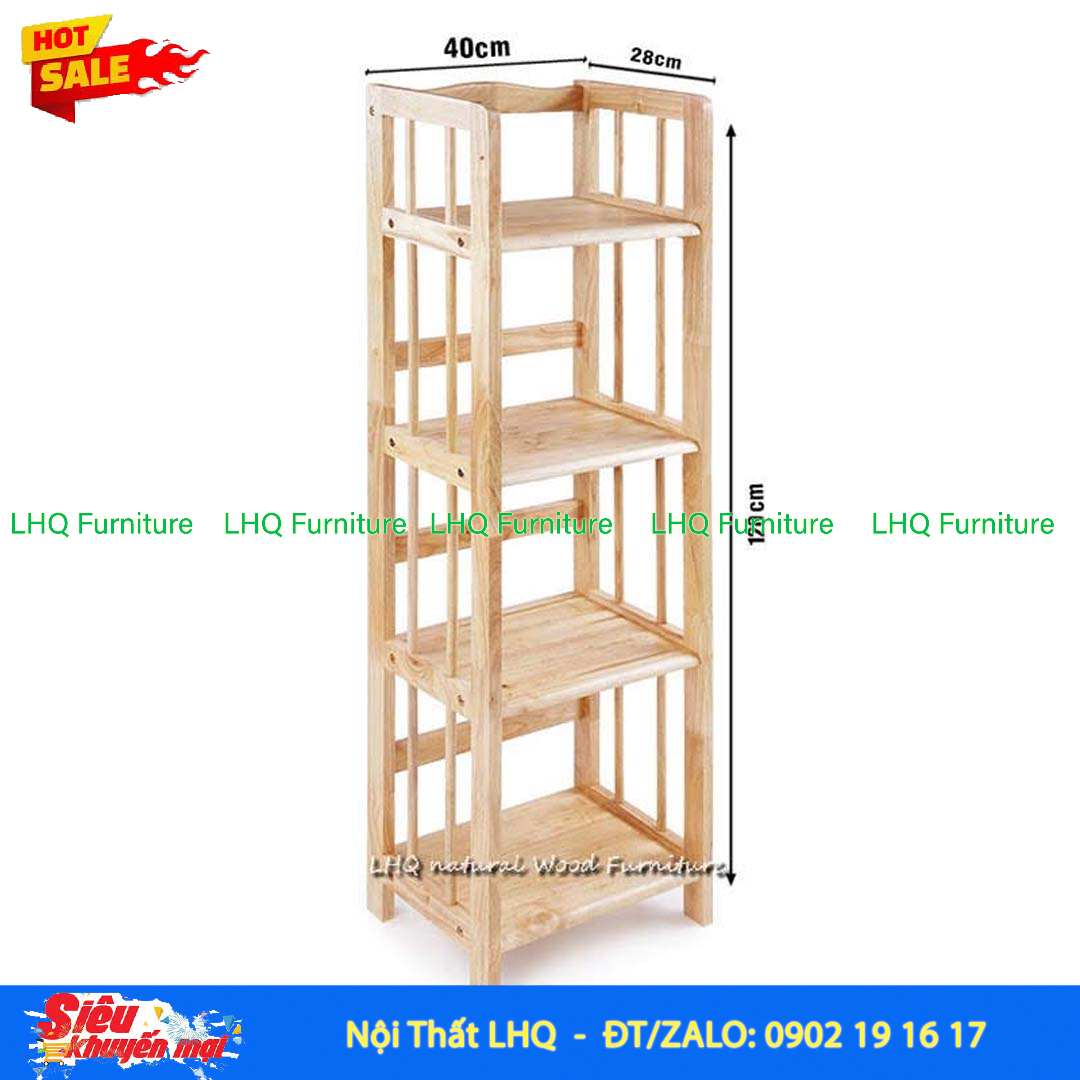 Kệ Sách Gỗ 4 Tầng Rộng 40cm – Giải Pháp Lưu Trữ Gọn Gàng Cho Mọi Không Gian