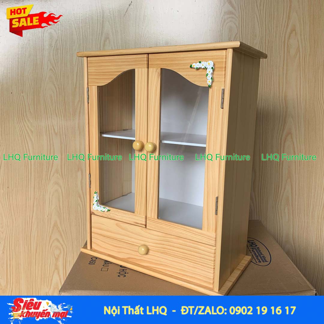 Tủ thuốc mái bằng có hộc, Hoàn thiện kỹ, Sơn PU