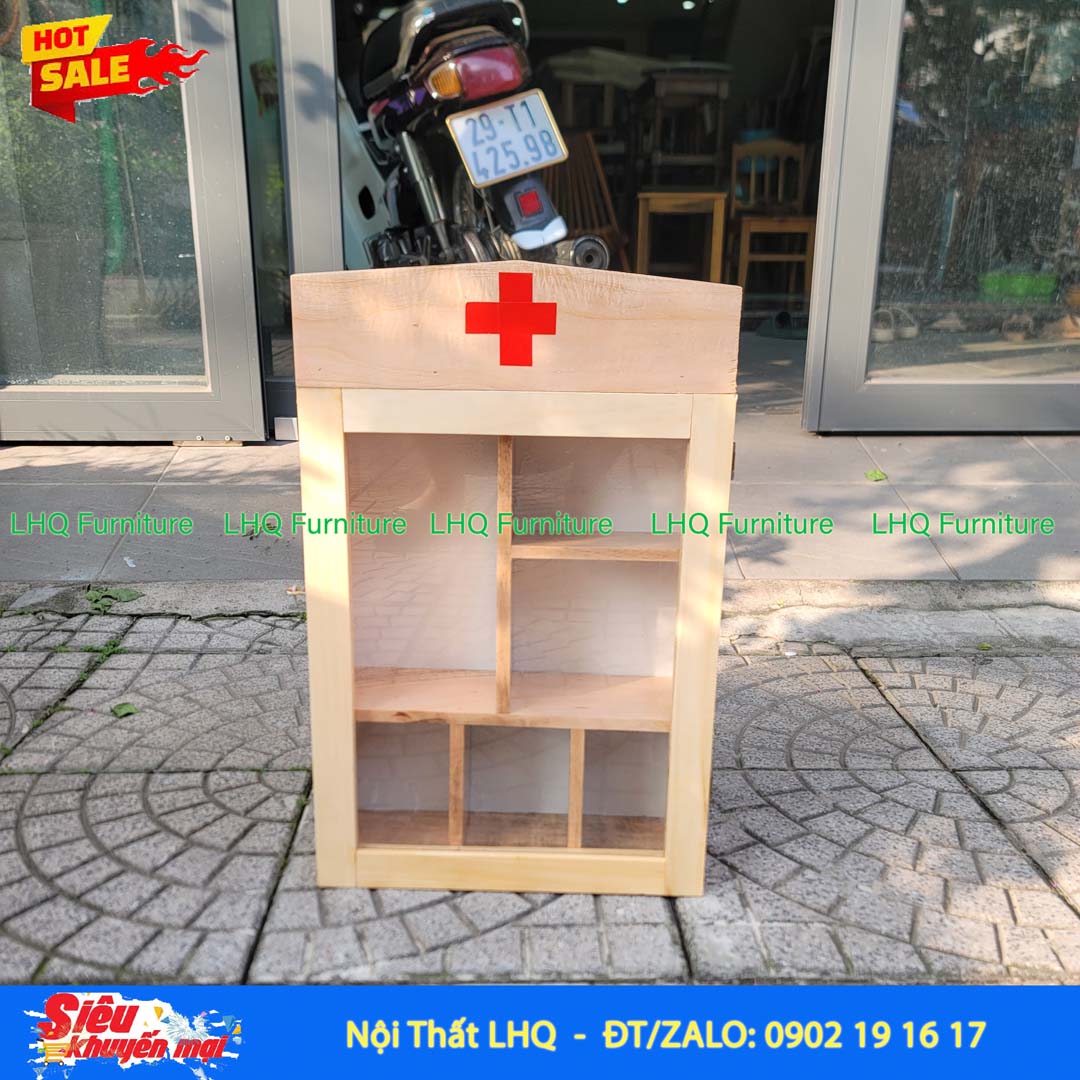 Tủ Thuốc Gia Đình Nhỡ - Tủ Thuốc Y Tế Gỗ Treo Tường Đẹp