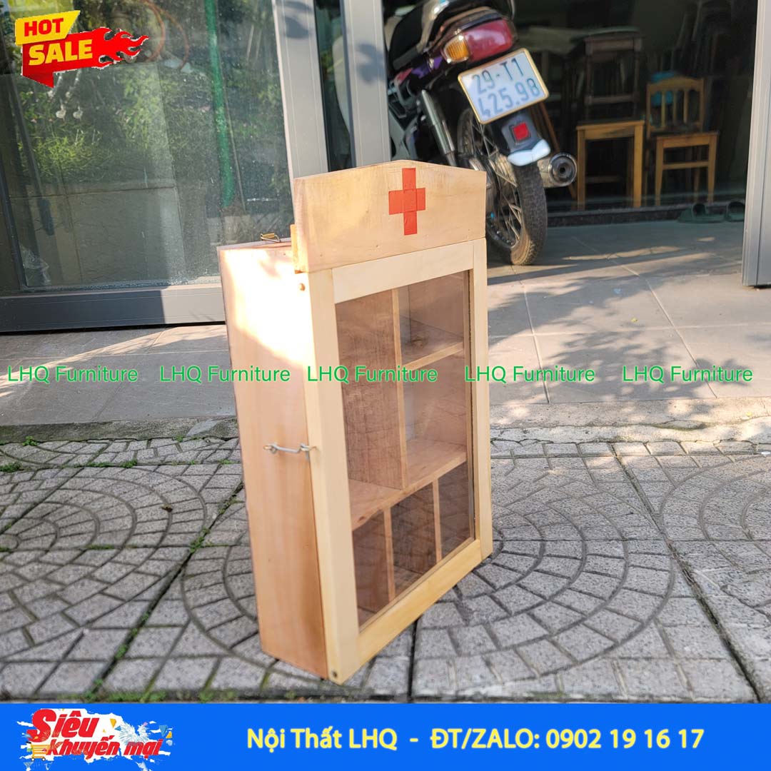 Tủ Thuốc Gia Đình Nhỡ - Tủ Thuốc Y Tế Gỗ Treo Tường Đẹp
