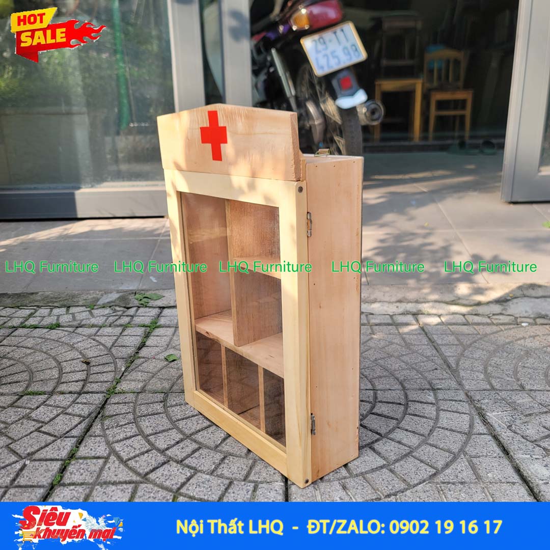 Tủ Thuốc Gia Đình Nhỡ - Tủ Thuốc Y Tế Gỗ Treo Tường Đẹp
