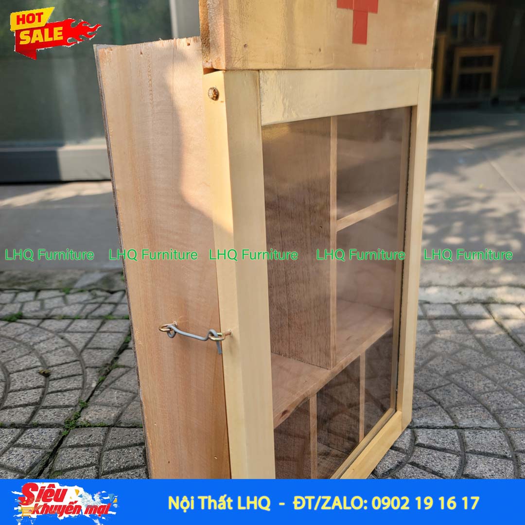 Tủ Thuốc Gia Đình Nhỡ - Tủ Thuốc Y Tế Gỗ Treo Tường Đẹp