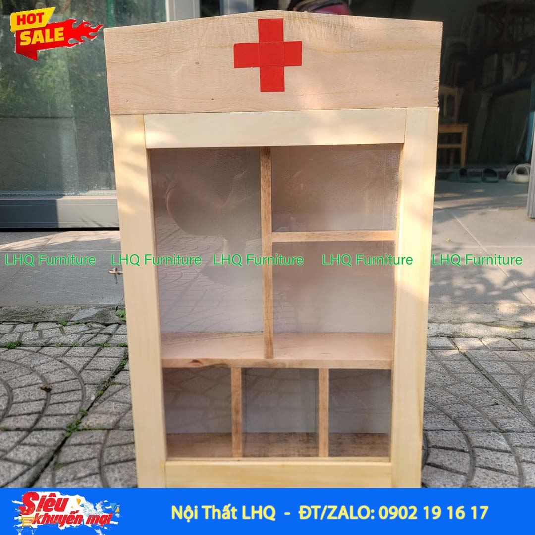 Tủ Thuốc Gia Đình Nhỡ - Tủ Thuốc Y Tế Gỗ Treo Tường Đẹp