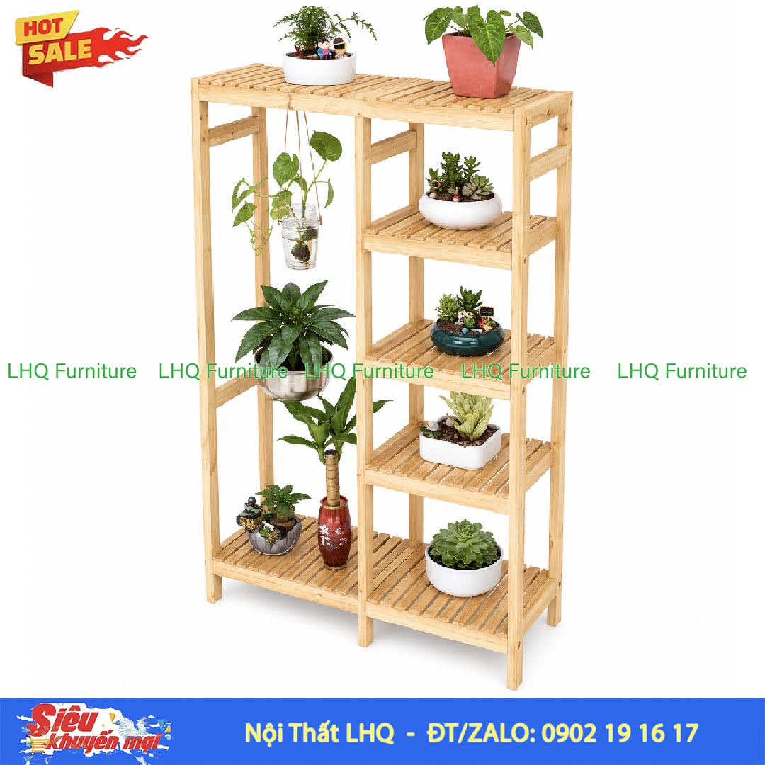 Kệ Treo Quần Áo 2 Buồng Gỗ Cao Su Tự Nhiên | Nội Thất LHQ
