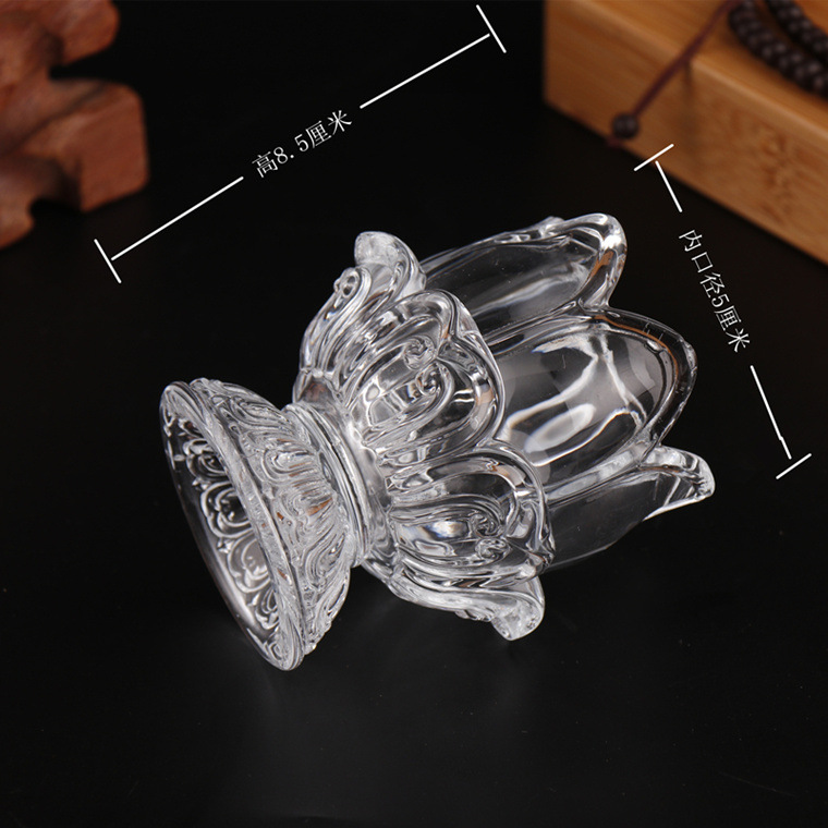 Đế thuỷ tinh đựng nến hình nụ hoa sen có đế siêu đẹp cao cấp Đức