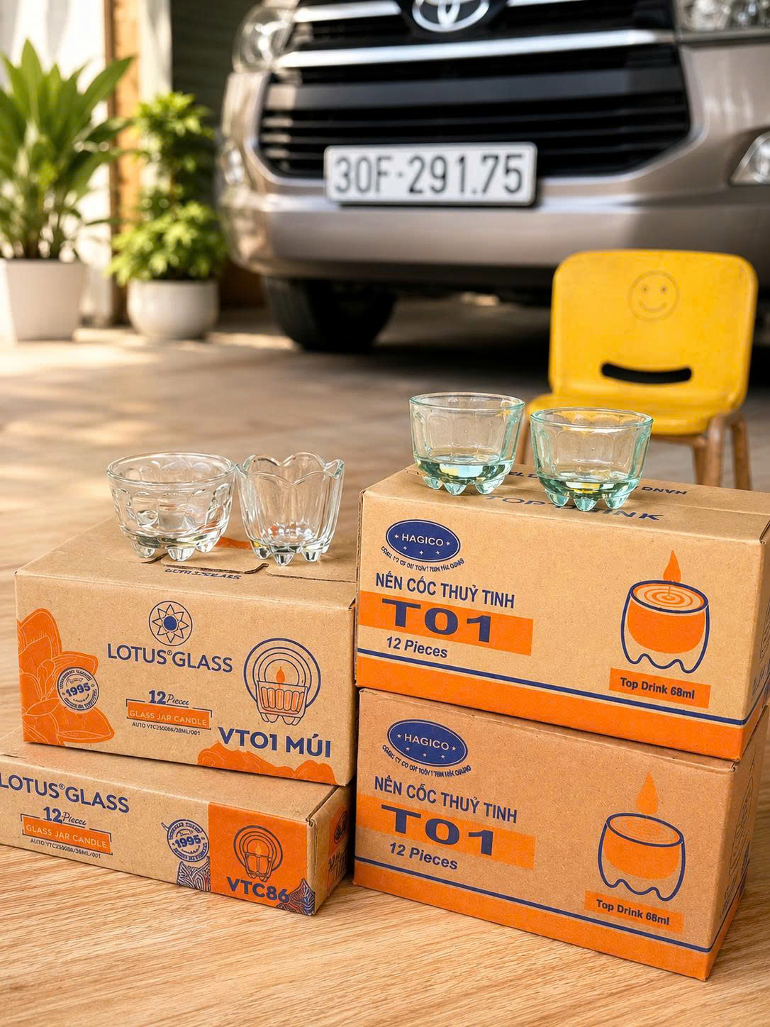 12 Cốc tuỷ tinh làm nến t01, làm nến bơ