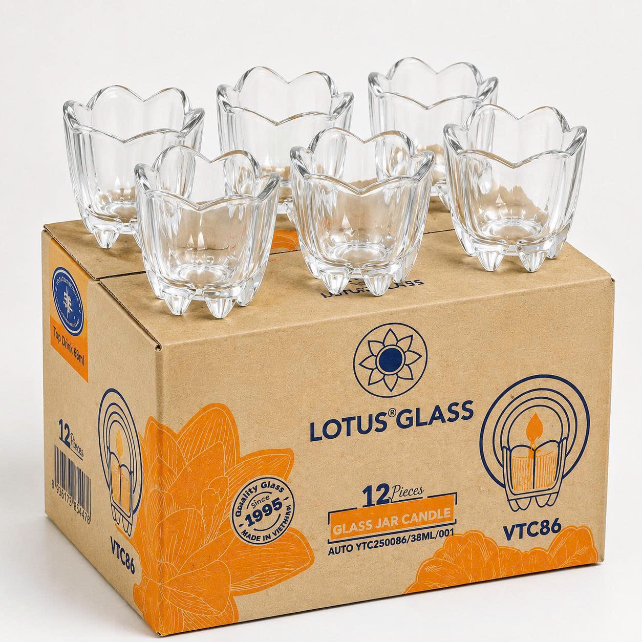 12 Cốc tuỷ tinh làm nến t01, làm nến bơ