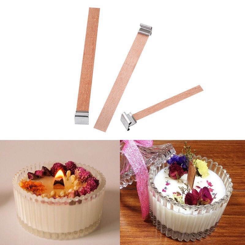 Bấc gỗ làm nến có đế sắt tạo cảm giác thư dãn kêu lách tách