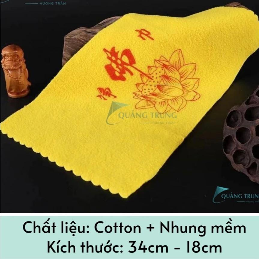 Khăn phật tương phật hoa sen vàng cao cấp mềm mịn