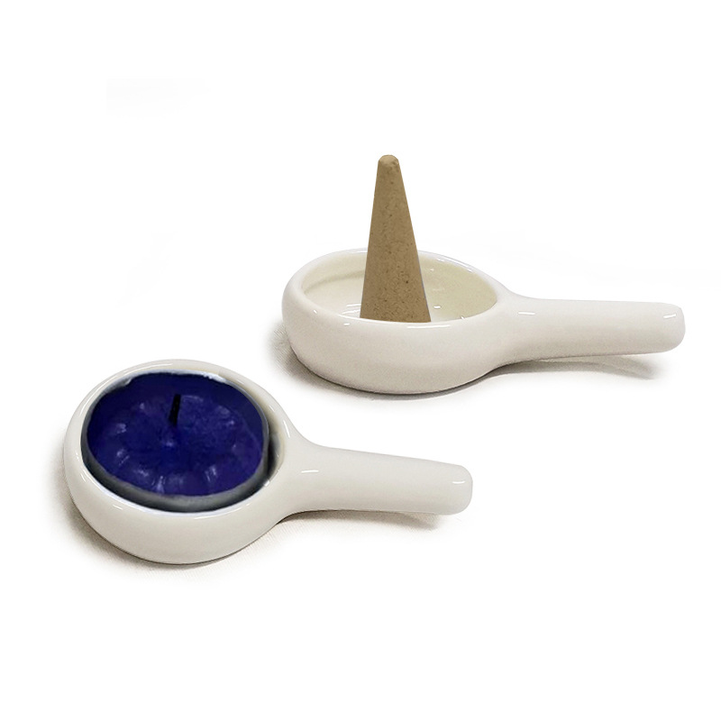 Đế Đựng Nến Tealight Gốm Sứ Mini Có Tay Cầm – Chảo Nến Trang Trí, Đốt Nến Thơm Tinh Dầu
